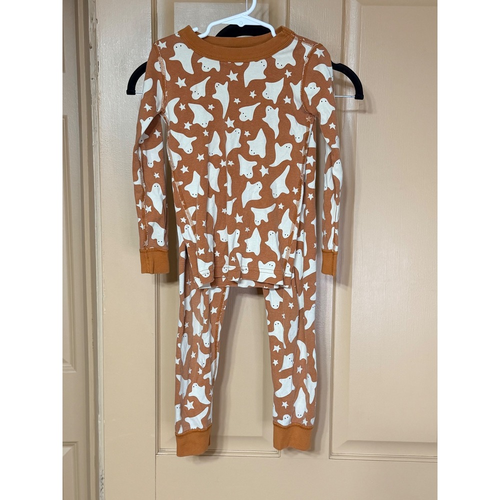Hanna Andersson Kids Ghost Halloween Pajamas Organic Cotton Orange US 5 110cm
